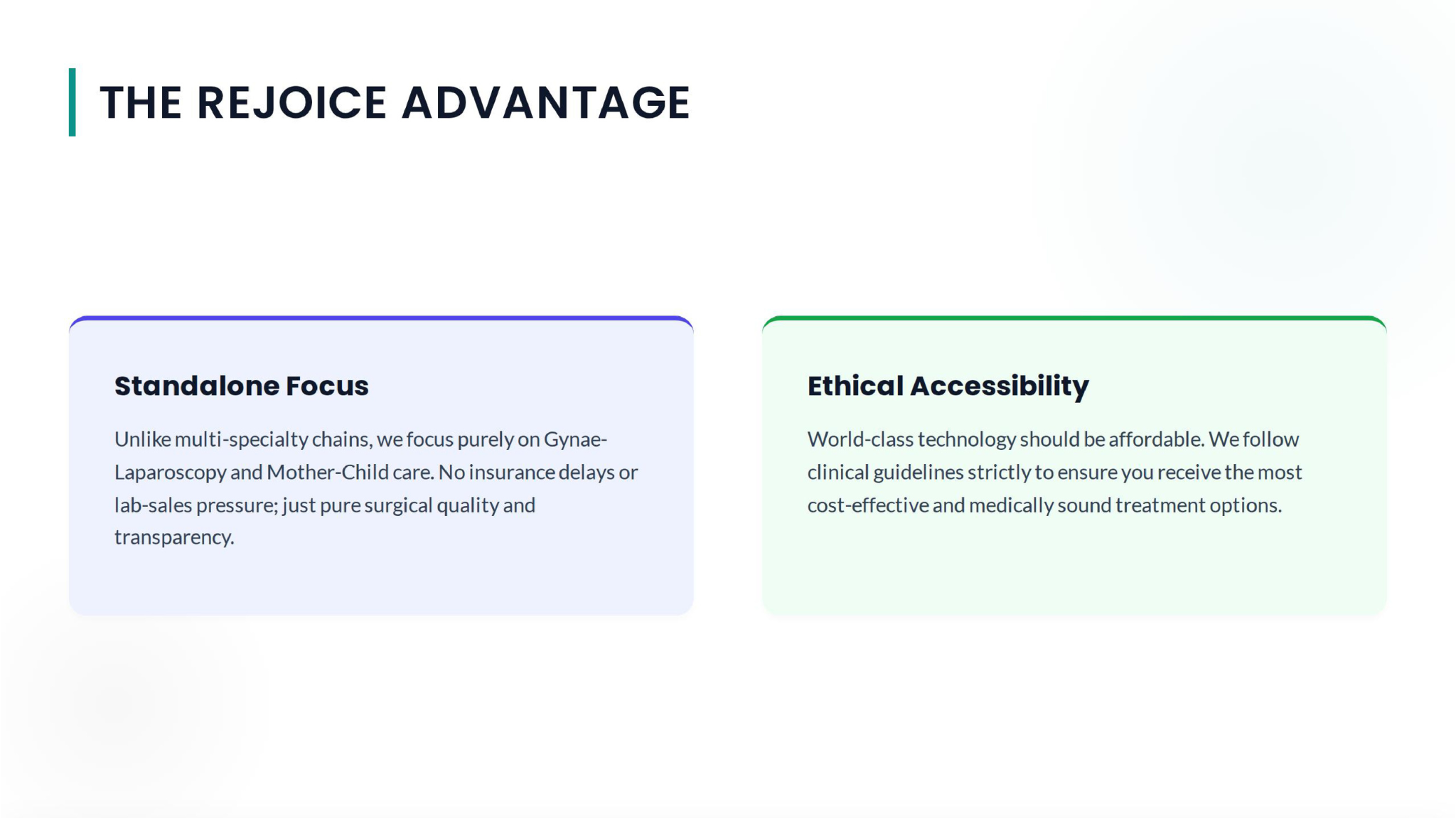 The Rejoice Advantage